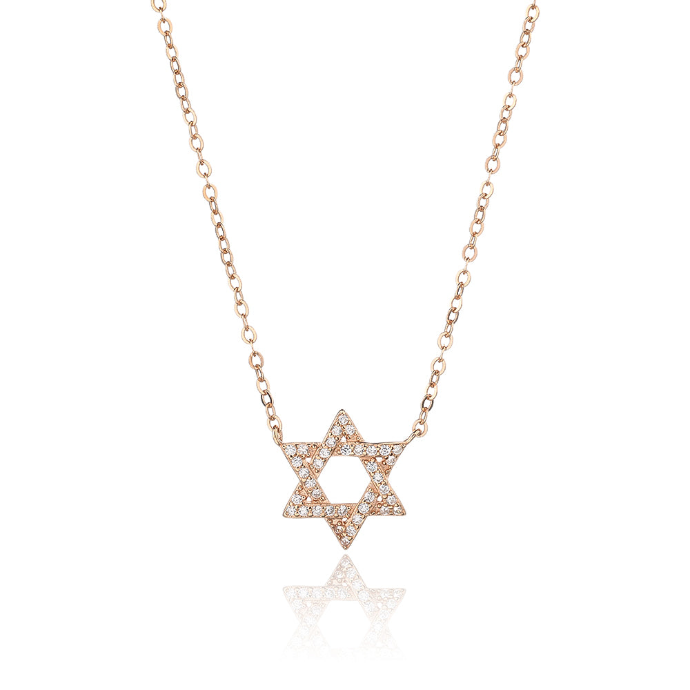 שרשרת מגן דוד מצופה - כסף 925 אמיתי