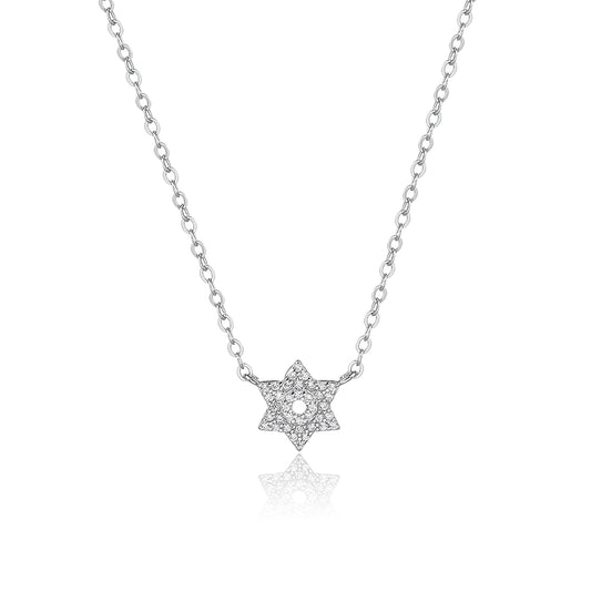 שרשרת מגן דוד מלא - כסף 925 אמיתי