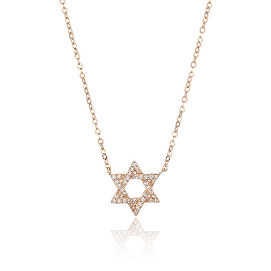 שרשרת מגן דוד מצופה - כסף 925 אמיתי